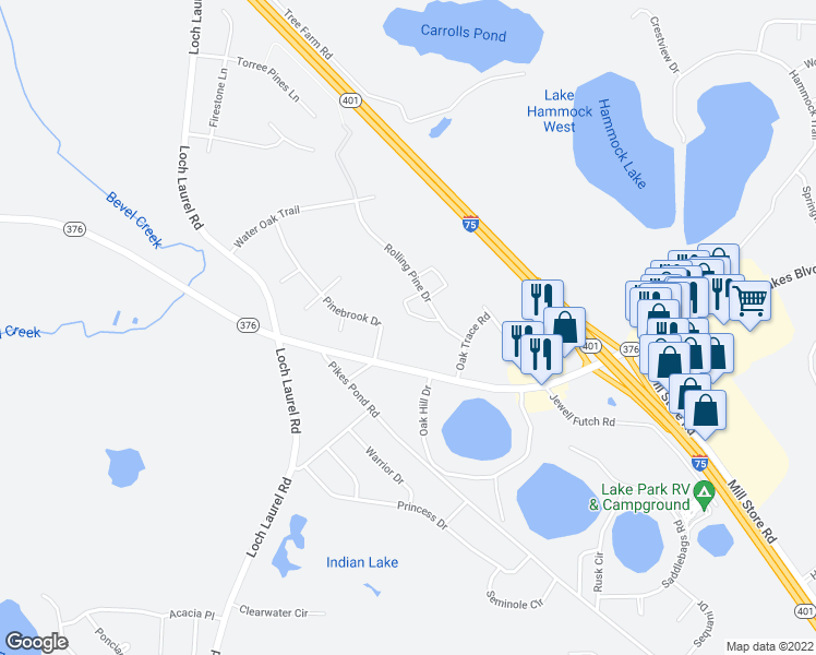 map of restaurants, bars, coffee shops, grocery stores, and more near 7069 Lakes Boulevard in Lake Park