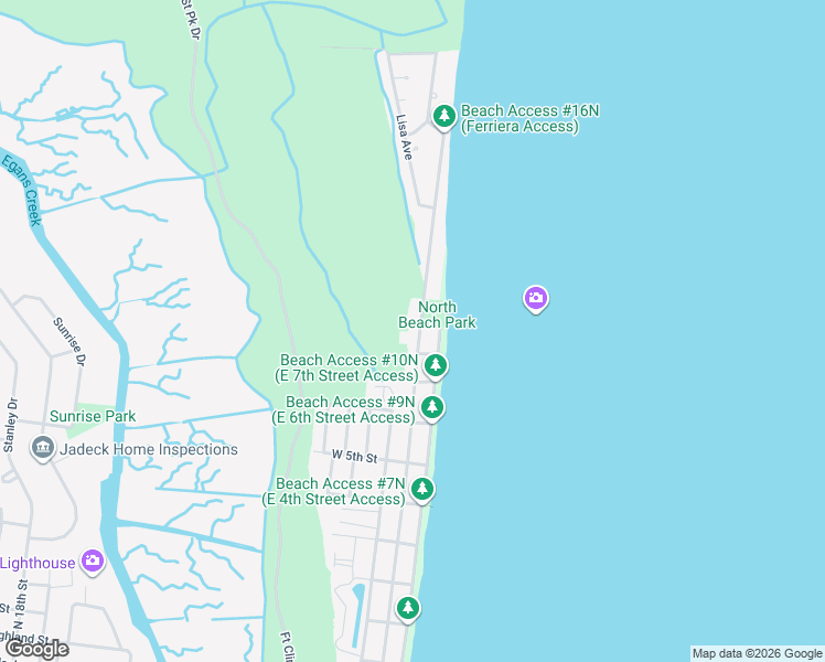map of restaurants, bars, coffee shops, grocery stores, and more near 1125 North Fletcher Avenue in Fernandina Beach