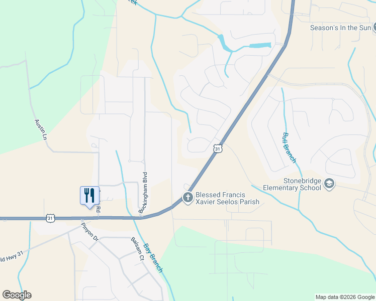 map of restaurants, bars, coffee shops, grocery stores, and more near 12472 Squirrel Drive in Spanish Fort