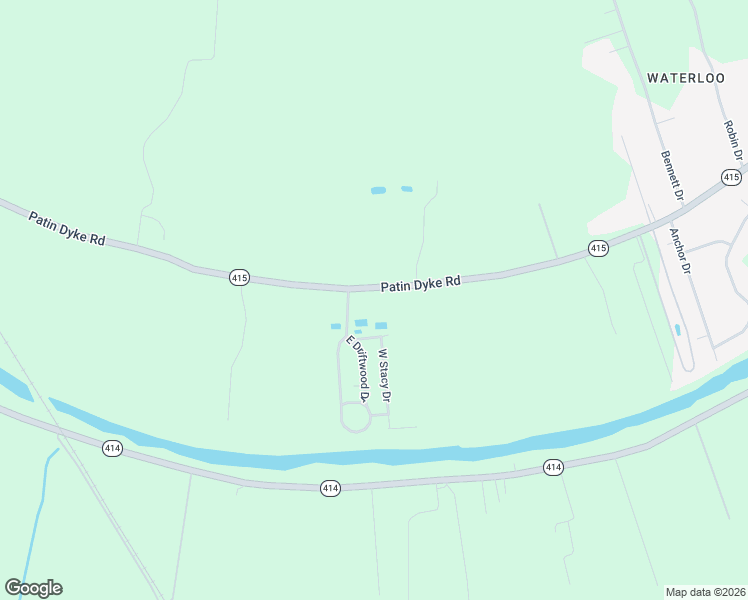 map of restaurants, bars, coffee shops, grocery stores, and more near 13823 Patin Dyke Road in Ventress