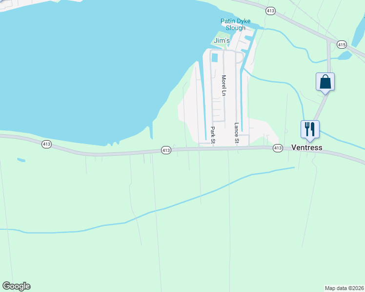 map of restaurants, bars, coffee shops, grocery stores, and more near 10787 Island Road in Ventress