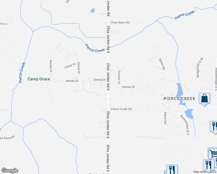 map of restaurants, bars, coffee shops, grocery stores, and more near 399 Eliza Jordan Road in Mobile