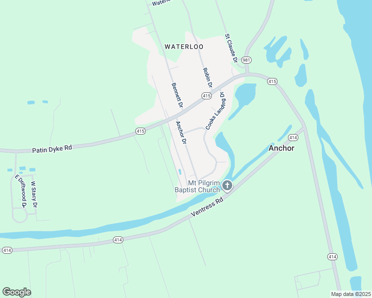 map of restaurants, bars, coffee shops, grocery stores, and more near 7650 Anchor Drive in Ventress