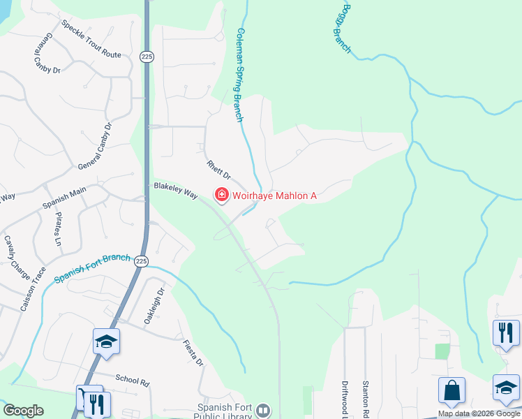 map of restaurants, bars, coffee shops, grocery stores, and more near 31490 Tara Boulevard West in Spanish Fort