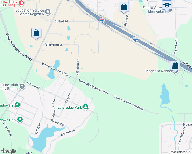 map of restaurants, bars, coffee shops, grocery stores, and more near 105 Hidden Valley Circle in Huntsville