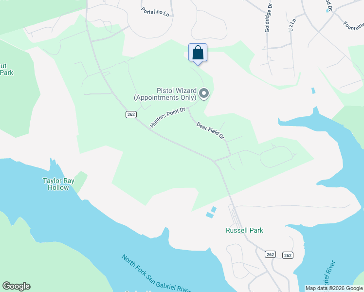 map of restaurants, bars, coffee shops, grocery stores, and more near 1745 County Road 262 in Georgetown