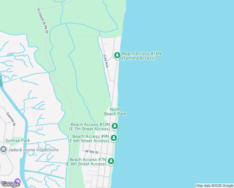 map of restaurants, bars, coffee shops, grocery stores, and more near 1346 North Fletcher Avenue in Fernandina Beach