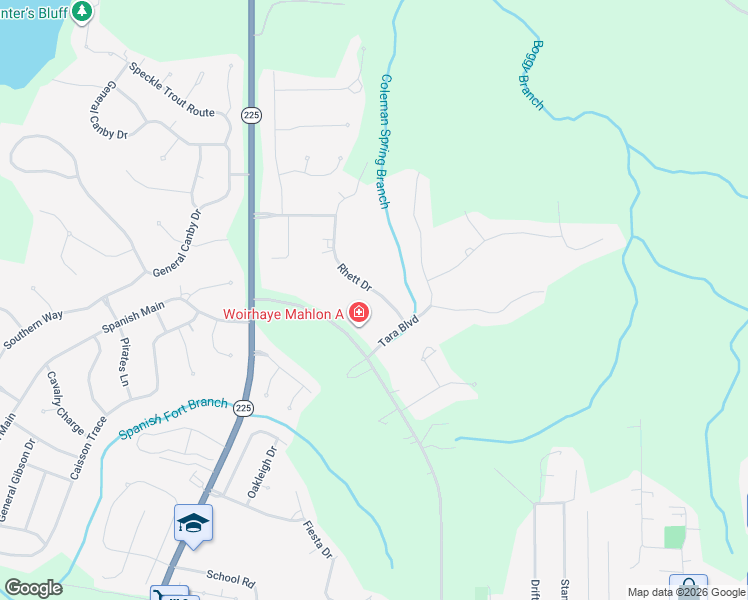 map of restaurants, bars, coffee shops, grocery stores, and more near 31521 Rhett Drive in Spanish Fort