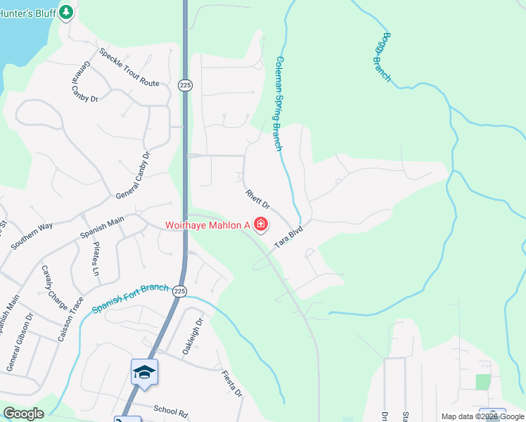 map of restaurants, bars, coffee shops, grocery stores, and more near 31521 Rhett Drive in Spanish Fort