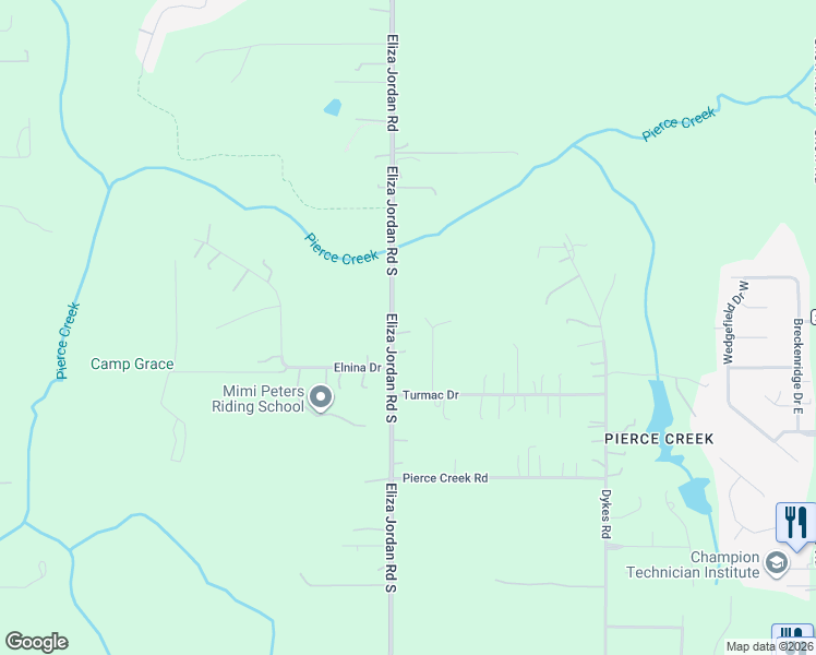 map of restaurants, bars, coffee shops, grocery stores, and more near 285 Eliza Jordan Road South in Mobile