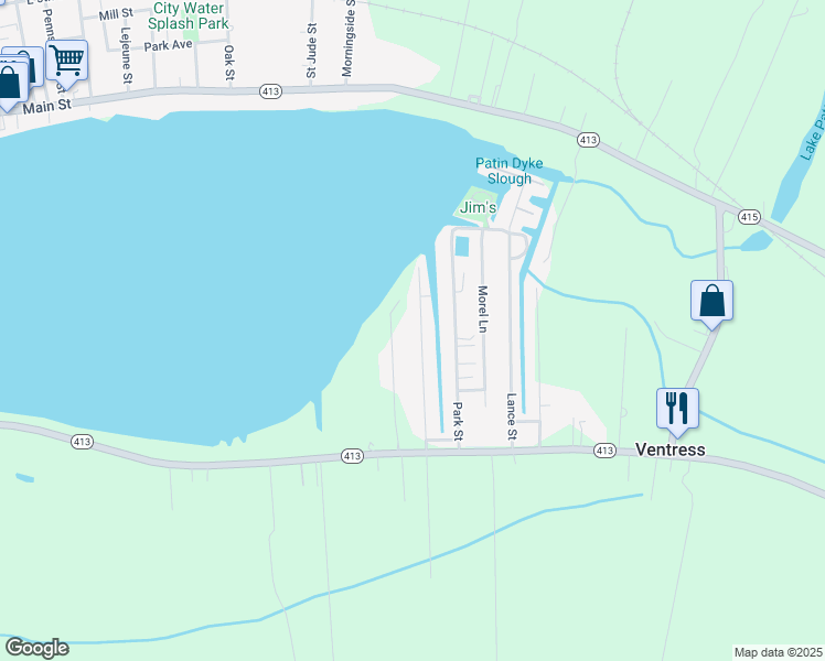 map of restaurants, bars, coffee shops, grocery stores, and more near 9 Miller Lane in Ventress