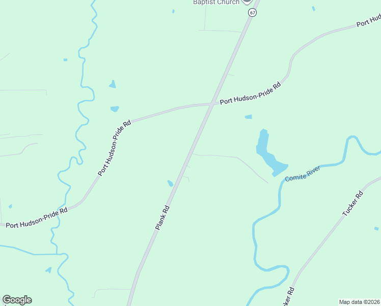 map of restaurants, bars, coffee shops, grocery stores, and more near 22671 Plank Road in Zachary