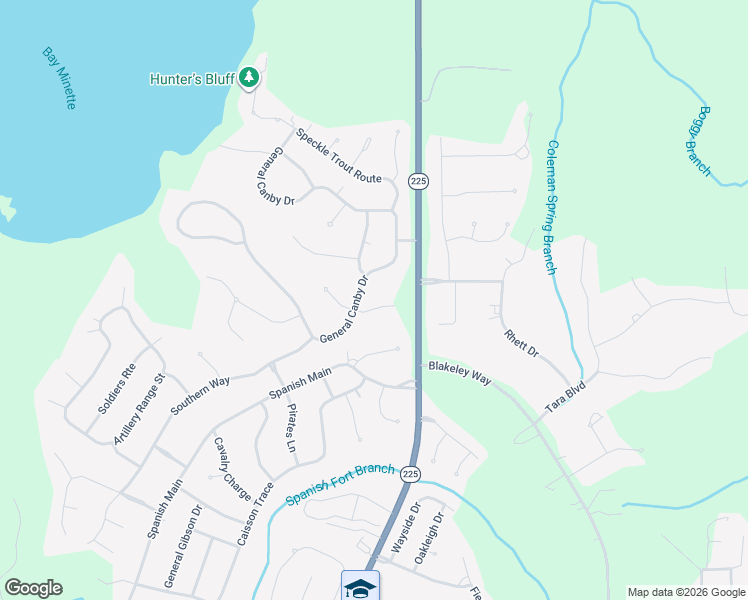 map of restaurants, bars, coffee shops, grocery stores, and more near 18 General Canby Dr in Spanish Fort