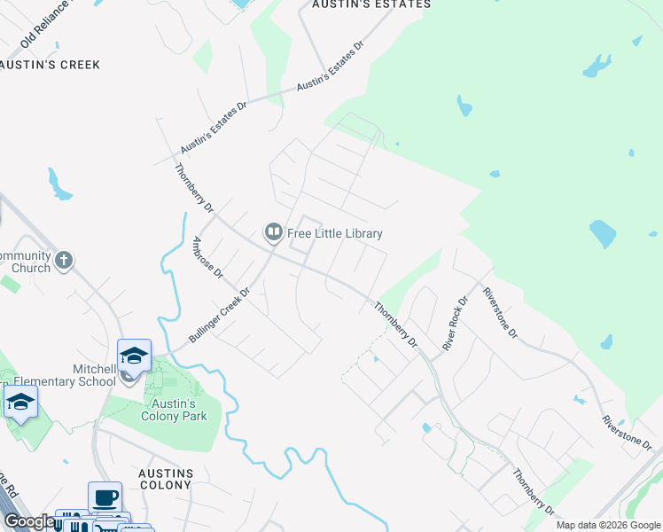 map of restaurants, bars, coffee shops, grocery stores, and more near 3000 Embers Loop in Bryan