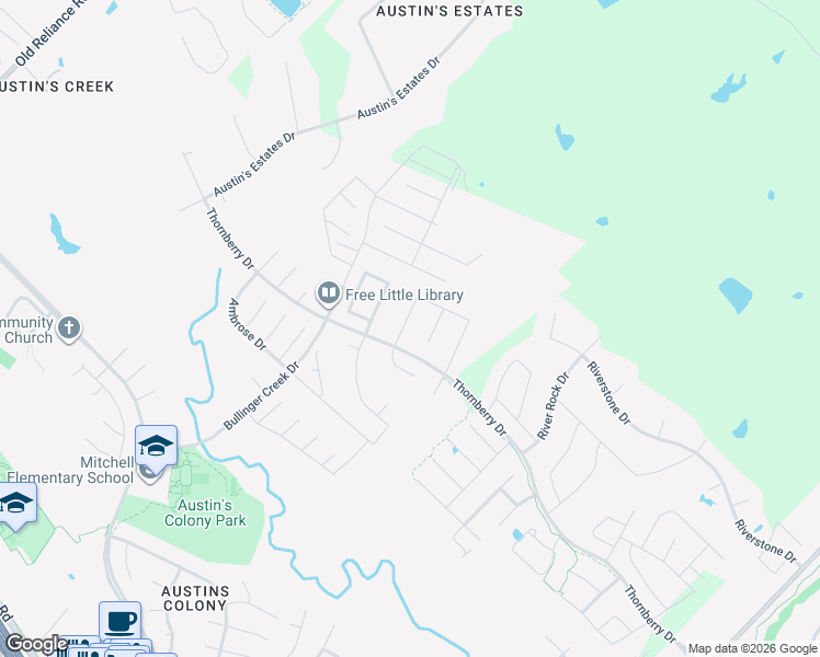 map of restaurants, bars, coffee shops, grocery stores, and more near 3057 Embers Loop in Bryan