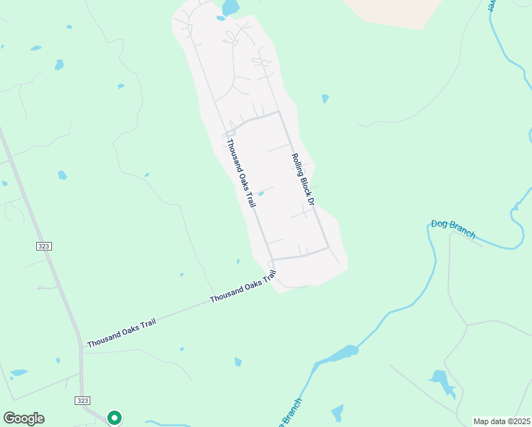 map of restaurants, bars, coffee shops, grocery stores, and more near 925 Thousand Oaks Trail in Liberty Hill
