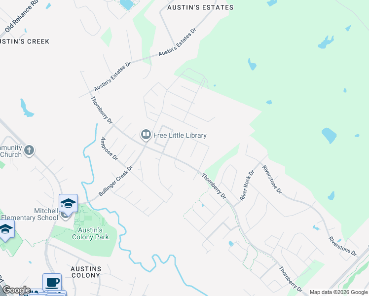 map of restaurants, bars, coffee shops, grocery stores, and more near 3057 Embers Loop in Bryan