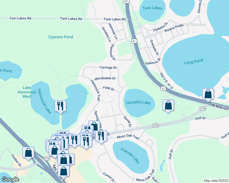 map of restaurants, bars, coffee shops, grocery stores, and more near 5216 Field Dr in Lake Park
