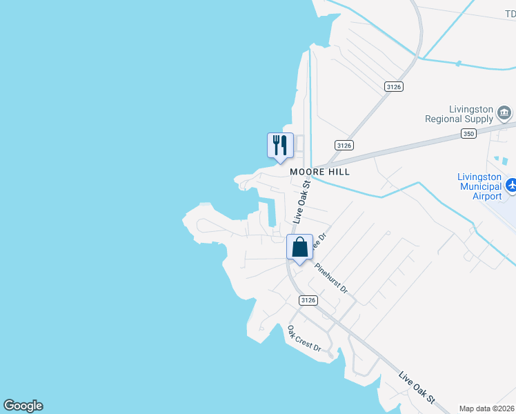 map of restaurants, bars, coffee shops, grocery stores, and more near 188 Beacon Lane in Livingston