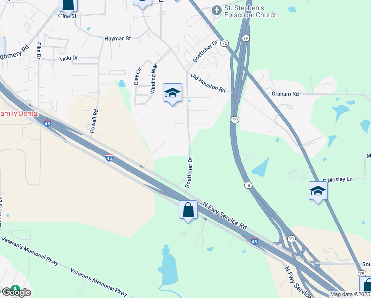 map of restaurants, bars, coffee shops, grocery stores, and more near 3702 Boettcher Drive in Huntsville