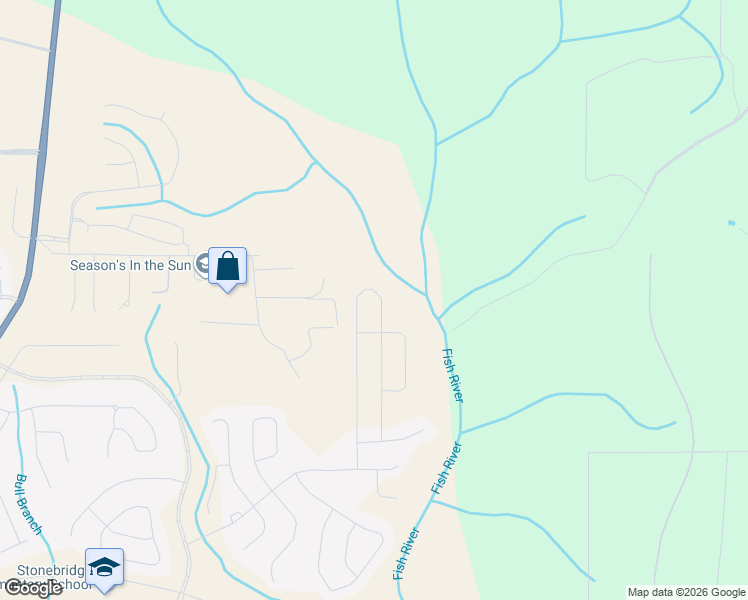 map of restaurants, bars, coffee shops, grocery stores, and more near 13219 MC Davis Lane in Spanish Fort