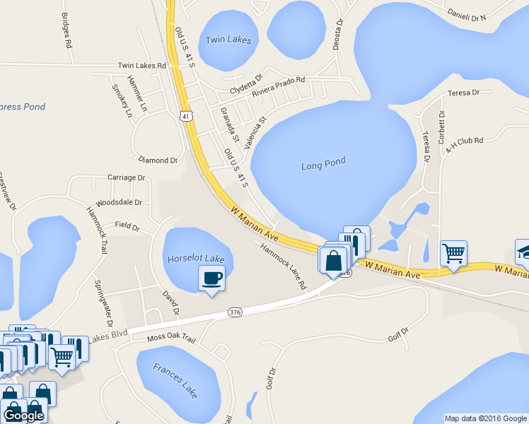 map of restaurants, bars, coffee shops, grocery stores, and more near 5567 Old U.S. 41 South in Lake Park
