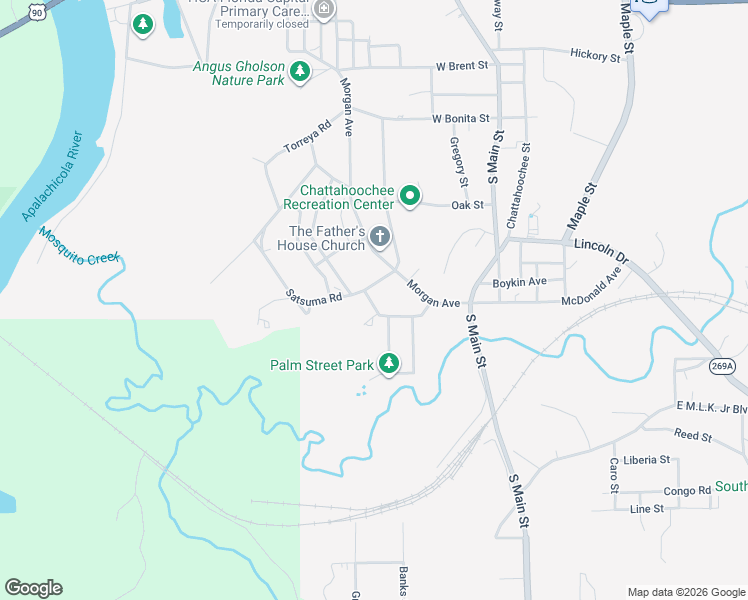 map of restaurants, bars, coffee shops, grocery stores, and more near 1009 Poplar Road in Chattahoochee