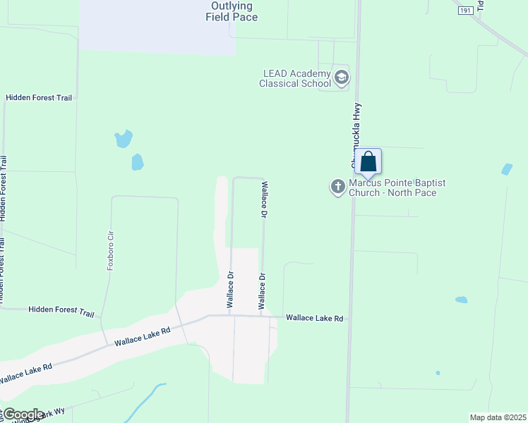 map of restaurants, bars, coffee shops, grocery stores, and more near 7085 Wallace Drive in Pace