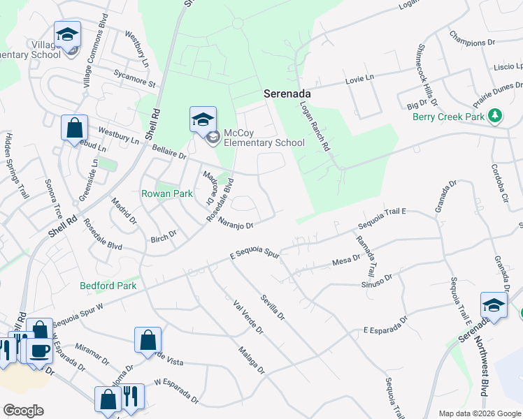map of restaurants, bars, coffee shops, grocery stores, and more near 344 Beretta Circle in Georgetown