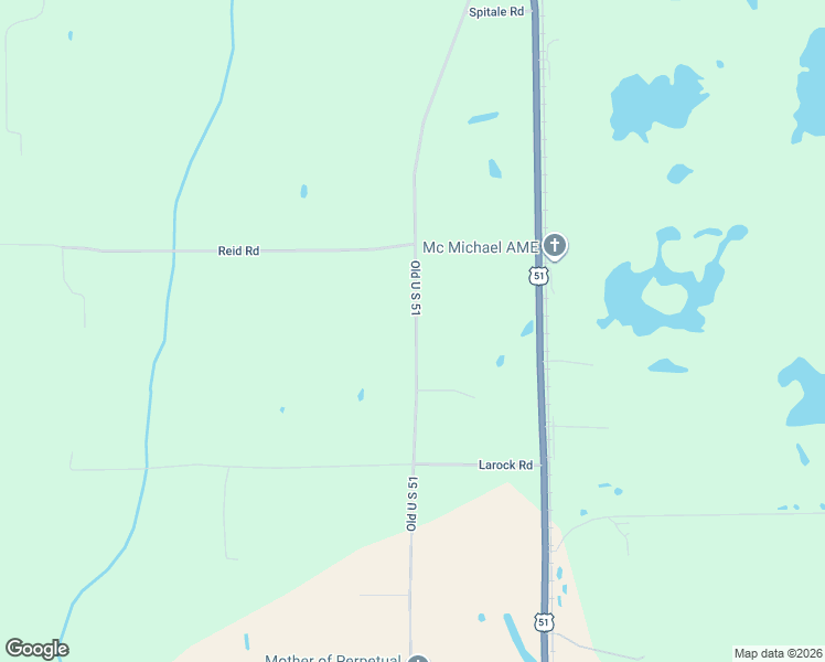 map of restaurants, bars, coffee shops, grocery stores, and more near 57425 Old U S 51 in Amite City