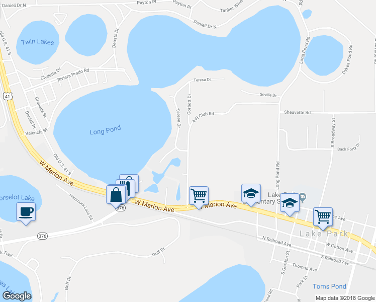 map of restaurants, bars, coffee shops, grocery stores, and more near 503 4-H Club Road in Lake Park
