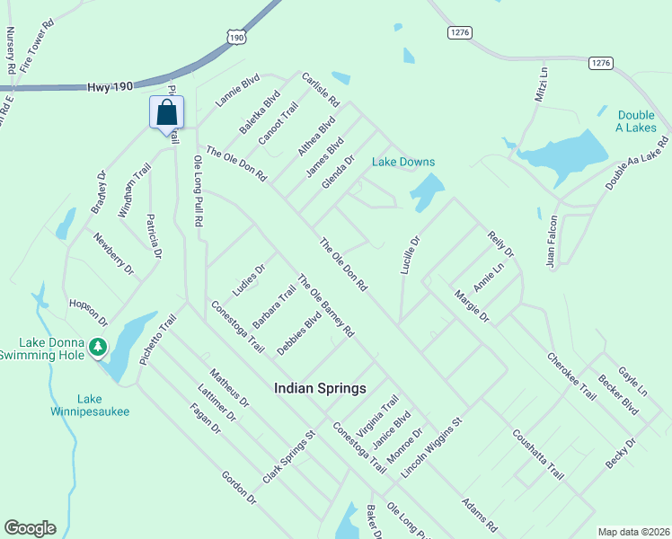 map of restaurants, bars, coffee shops, grocery stores, and more near 615 The Ole Don Road in Livingston