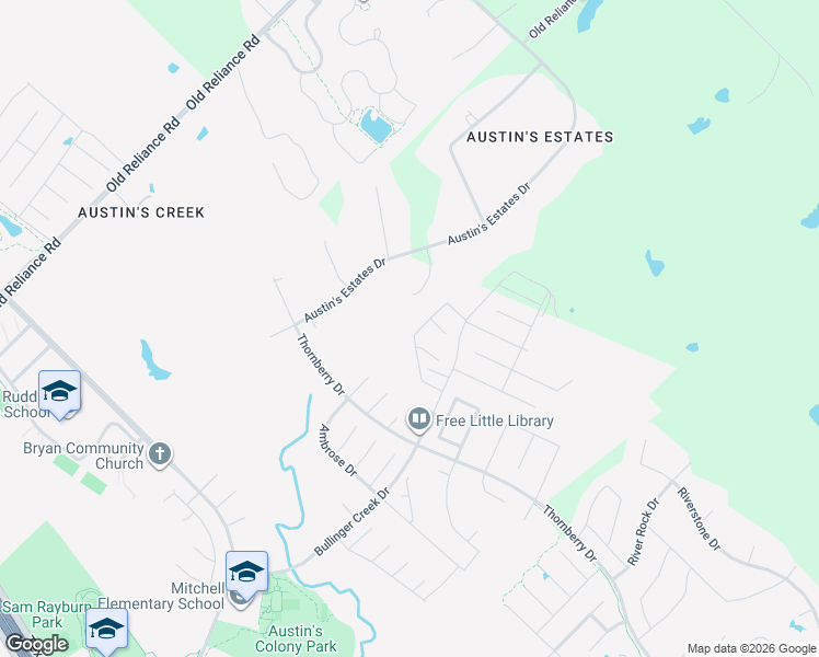 map of restaurants, bars, coffee shops, grocery stores, and more near 3905 Hideout Cove in Bryan