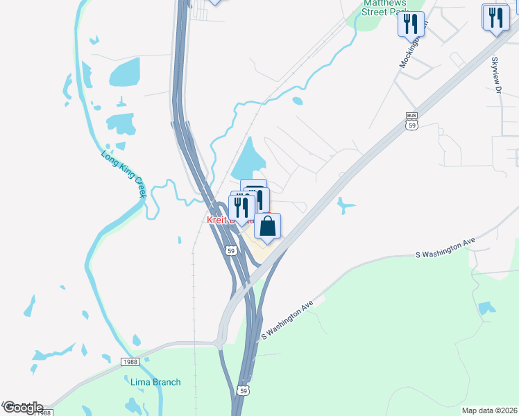 map of restaurants, bars, coffee shops, grocery stores, and more near 117 Southpoint Drive in Livingston