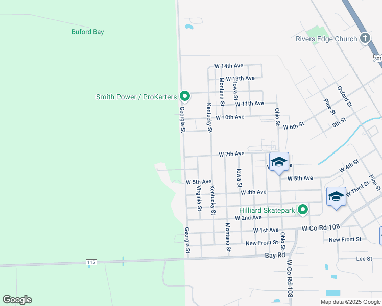 map of restaurants, bars, coffee shops, grocery stores, and more near 27027 West 7th Avenue in Hilliard