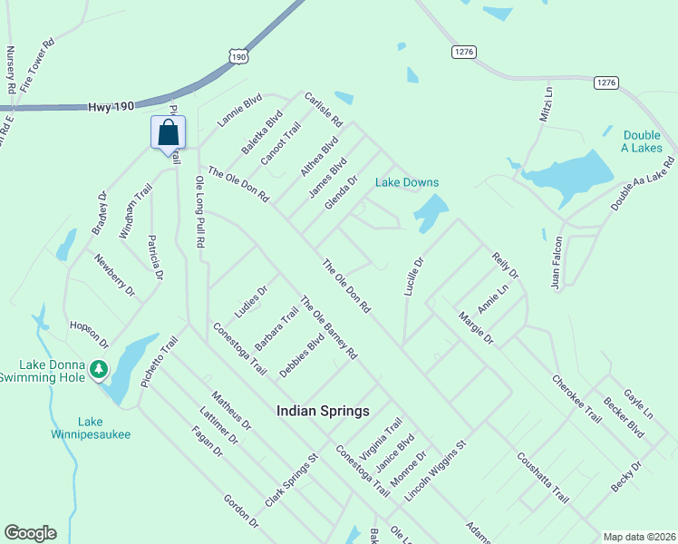 map of restaurants, bars, coffee shops, grocery stores, and more near 615 The Ole Don Road in Livingston