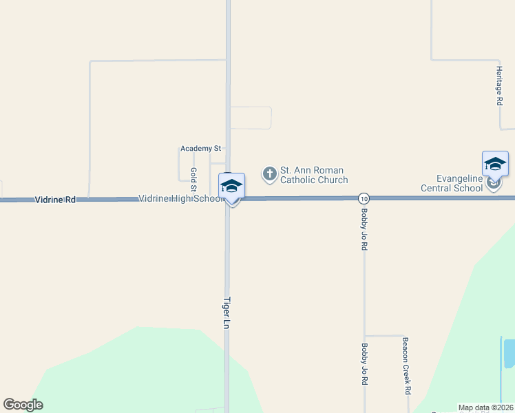 map of restaurants, bars, coffee shops, grocery stores, and more near 4914-5050 Highway 10 in Ville Platte