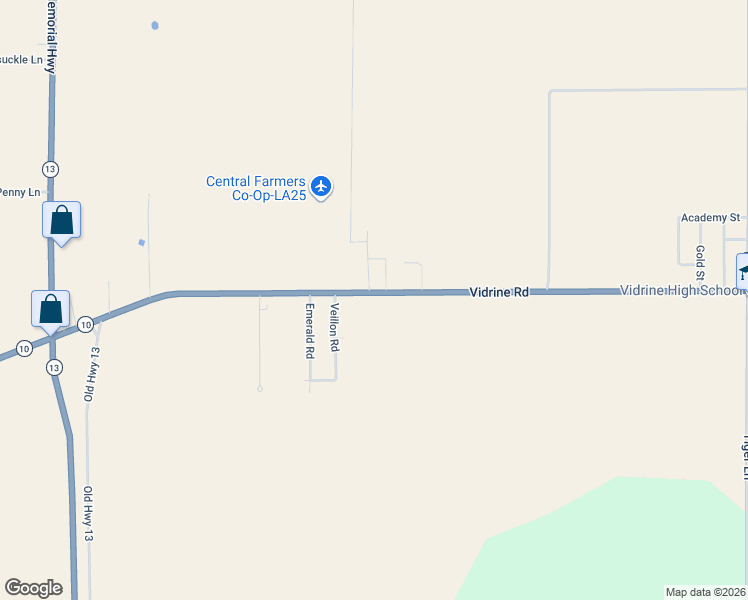 map of restaurants, bars, coffee shops, grocery stores, and more near 5979 Vidrine Road in Ville Platte