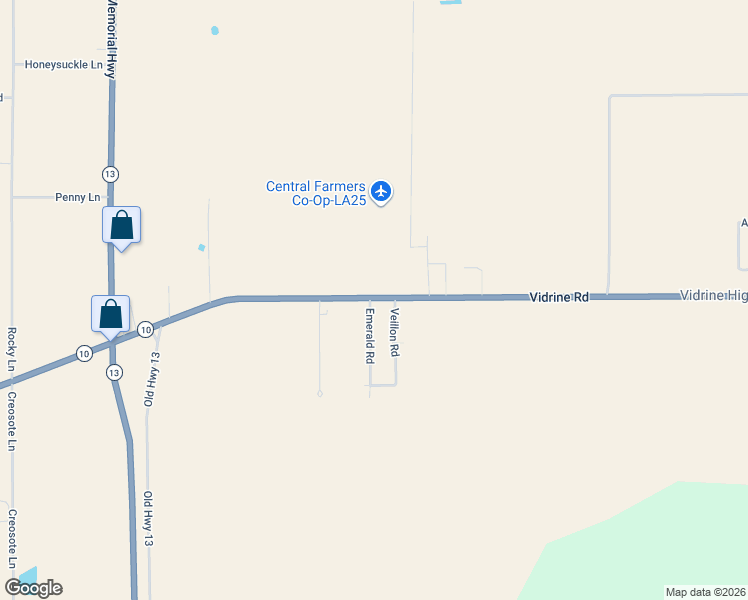 map of restaurants, bars, coffee shops, grocery stores, and more near 5666-5676 Vidrine Road in Ville Platte