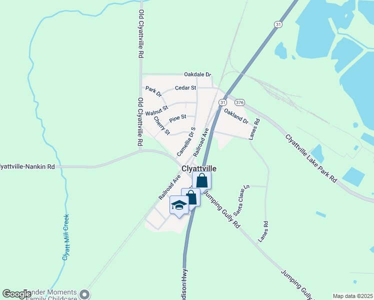 map of restaurants, bars, coffee shops, grocery stores, and more near 5439 Camellia Drive South in Valdosta