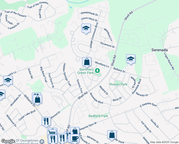 map of restaurants, bars, coffee shops, grocery stores, and more near 164 Hickory Ln in Georgetown