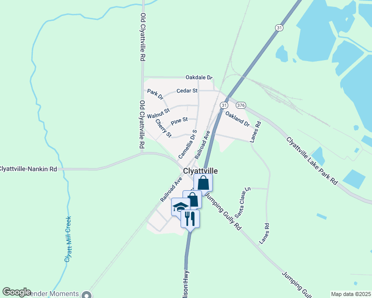 map of restaurants, bars, coffee shops, grocery stores, and more near 5439 Camellia Drive South in Valdosta