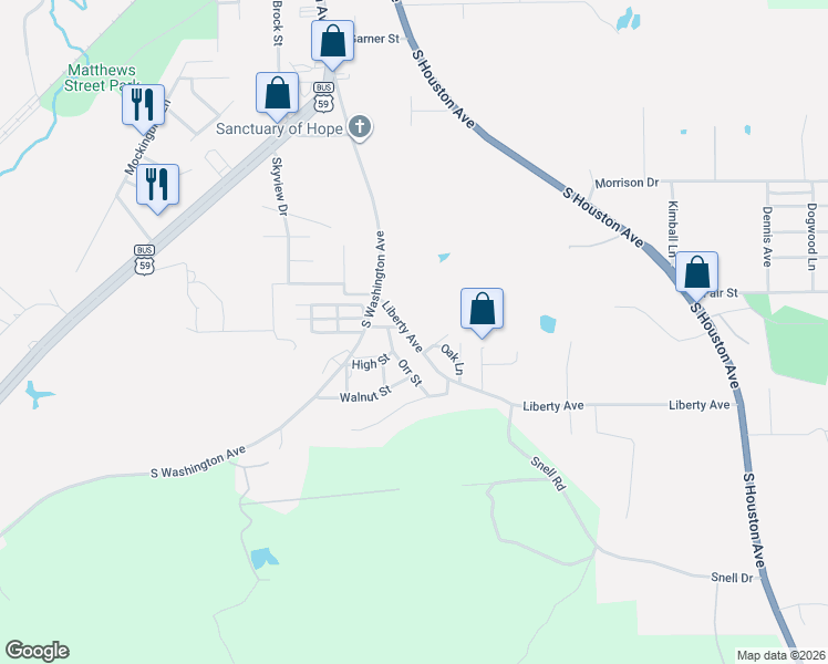 map of restaurants, bars, coffee shops, grocery stores, and more near 205 Liberty Avenue in Livingston