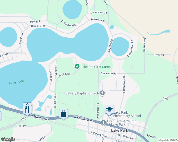 map of restaurants, bars, coffee shops, grocery stores, and more near 5938 Seville Drive in Lake Park
