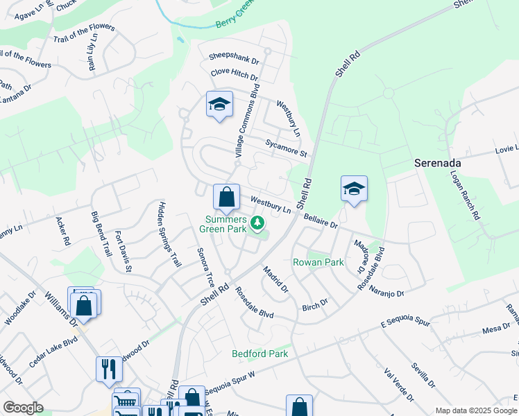 map of restaurants, bars, coffee shops, grocery stores, and more near 154 Westbury Lane in Georgetown