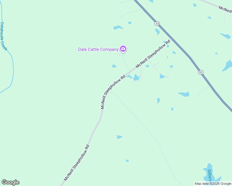 map of restaurants, bars, coffee shops, grocery stores, and more near 54-234 Gilbert Lake Road in Poplarville