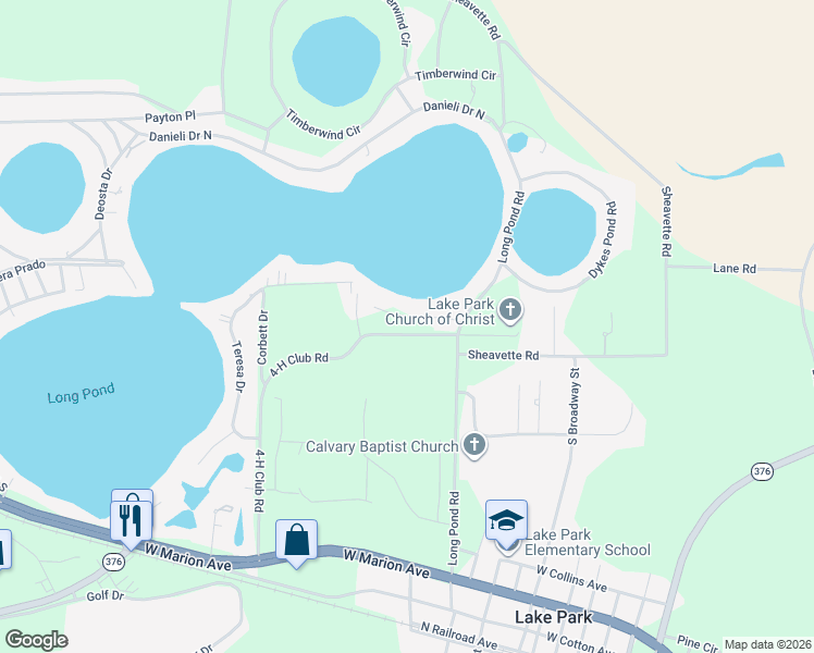map of restaurants, bars, coffee shops, grocery stores, and more near 5938 Seville Drive in Lake Park