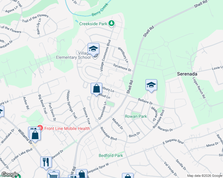 map of restaurants, bars, coffee shops, grocery stores, and more near 154 Westbury Lane in Georgetown