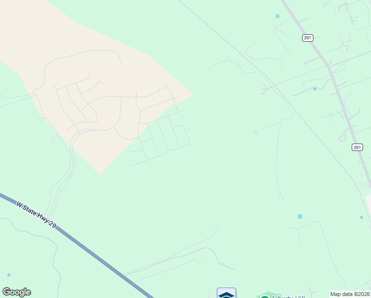 map of restaurants, bars, coffee shops, grocery stores, and more near Unnamed Road in Liberty Hill