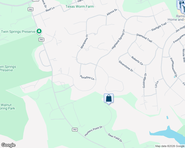 map of restaurants, bars, coffee shops, grocery stores, and more near 404 Highland Spring Lane in Georgetown